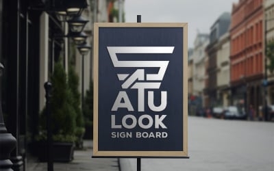 Store front sign board mockup_store front sign board mockup