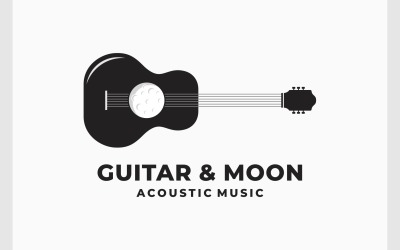 Guitar Moon Musical Creative Logo