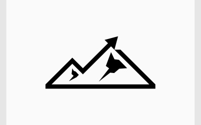 Logo de flèche de marketing de montagne