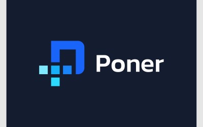 Logotipo De Tecnología De Carga De Datos Letra P