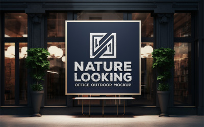 Store front sign board mockup_outdoor sign board mockup design