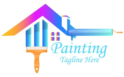 房屋油漆公司徽标模板