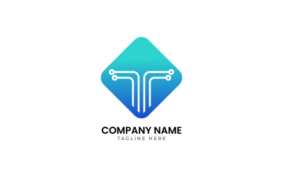 Szablon projektu logo litery T firmy