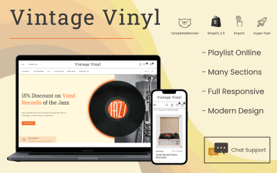 Vintage Vinyl - 音乐和唱片、曲目、歌曲、剪辑 Shopify 2.0 商店
