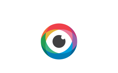 Modelo de design de logotipo de vetor colorido Vision Eye