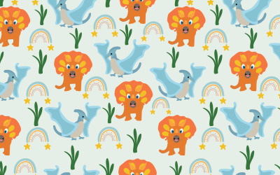 Aranyos Dino Seamless Pattern