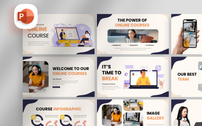 Kreatív online tanfolyam PowerPoint sablon