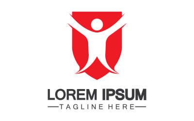Logo di successo delle persone dello scudo di sicurezza v3