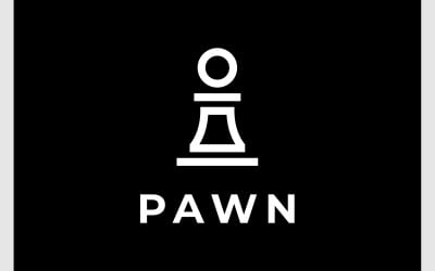Logotipo del juego de estrategia de ajedrez de peón