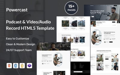 Pawercast - Podcast &amp;amp; Video Audio Record Shop HTML5 Template