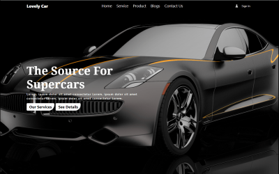 Piękny samochód - szablon witryny HTML strony docelowej