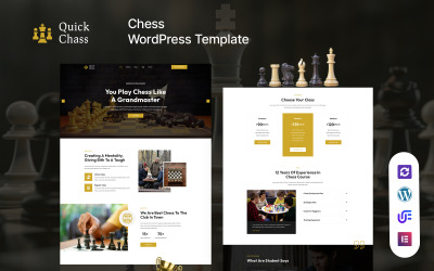 Quick Chass - motyw WordPress Elementor dla klubu szachowego i gier planszowych