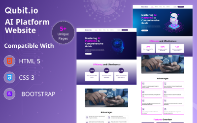 Шаблон веб-сайта Qubit.io AI Platform HTML5 Bootstrap