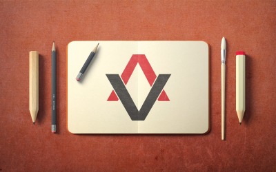 Initiële AV brief logo sjabloonontwerp