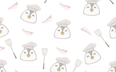 Kocken Penguin sömlösa mönster