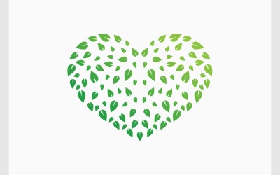 Liefde hart blad groen logo