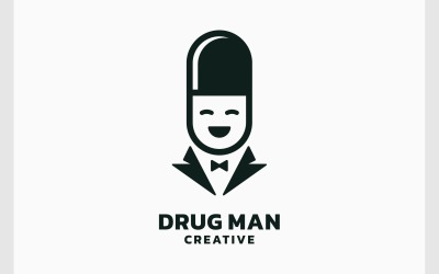 Medikamenten-Pillen-Kapsel-Mann-Logo