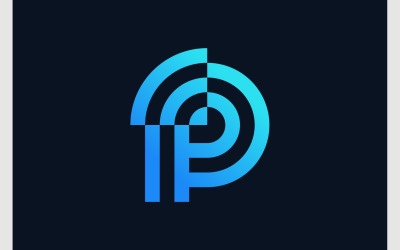 Písmeno P Signál Internet Logo