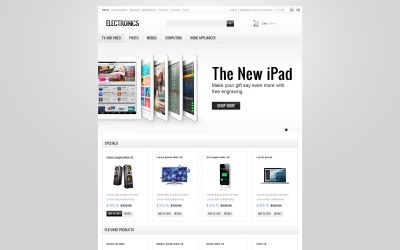 Магазин електроніки ZenCart шаблон
