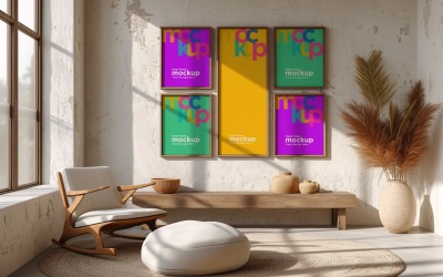 Poster Frame Mockup with Vases and Decorative Items 77