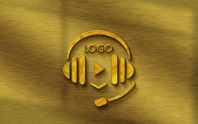 Fones de ouvido com logotipo. Equalizador musical. Transmissão de música.