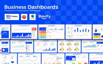 Företag E-handel Dashboards PowerPoint Presentationsbilder