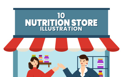 10 Prodejna Výživy Ilustrace