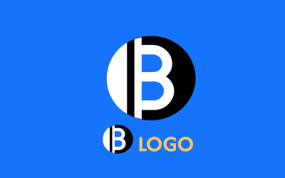 Initiële letter B en menselijk logo concept, vector logo sjabloon