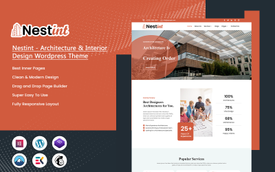 Nestint - Thème Wordpress pour l&amp;#39;architecture et le design d&amp;#39;intérieur