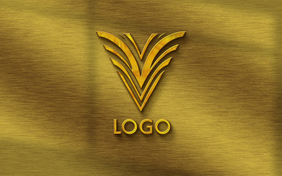 Plantilla de logotipo poco común con letra V