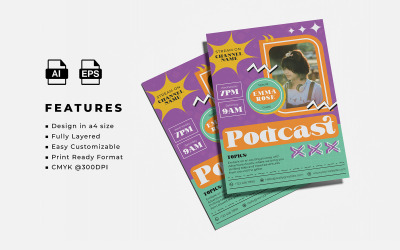 Podcast-Flyer-Vorlagendesign