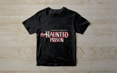 Шаблон оформлення футболок Hunted Prison. Шаблон дизайну готичних футболок