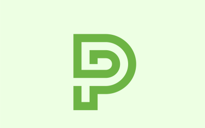 Afdrukken van gegevens Letter P PP PD DP logo ontwerpsjabloon