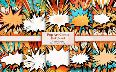 波普艺术漫画书插图背景和抽象漫画书封面
