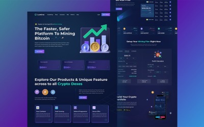 Conception de la page de destination du site Web de crypto-monnaie