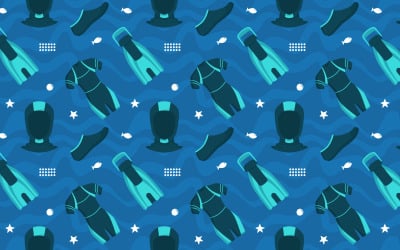 Diving Seamless Vector Pattern