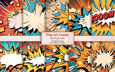 Fondo cómico de arte pop vintage y papel digital cómico abstracto
