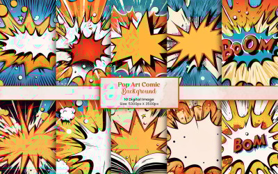 Fundo de ilustração de quadrinhos de arte pop vintage e papel digital em quadrinhos abstrato.