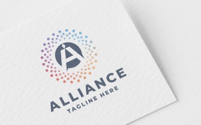 Шаблон логотипа буквы A Alliance Pro