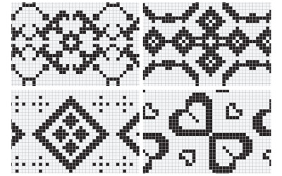 Wzory wektorowe stylu haftu