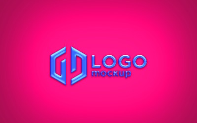Blue Glosse Logo Mockup Template