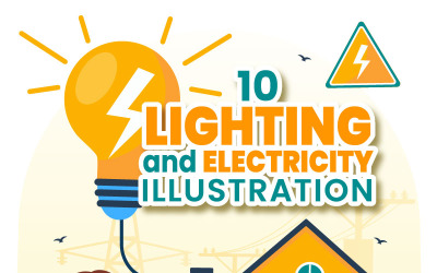10 Ilustración de energía de iluminación y electricidad