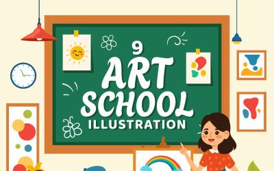 9 Konstskola för måleri Illustration