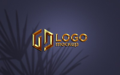 Altın Logo Mockup Şablonu.