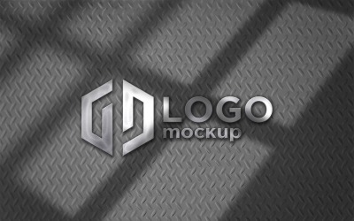Stål Logotyp Mockup Mall.