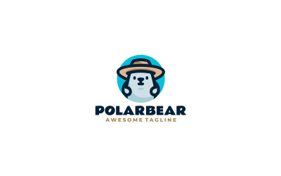 Eisbär-Maskottchen-Cartoon-Logo-Design
