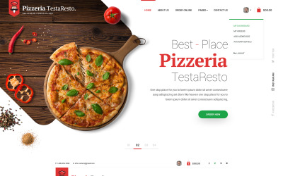 Modelo Woocommerce de Pizzaria TestaResto
