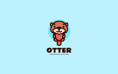 Otter Mascot Cartoon Logo