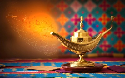 Ramadan Bakgrund Med Lampillustration