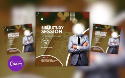 Modelo de design de folheto de evento de sessão de estudo bíblico